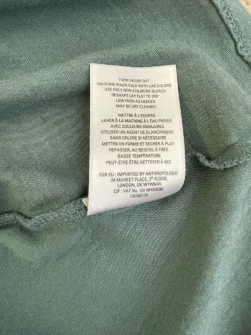 Meadow Rue Anthropologie Dusty Blue Lace-Trim Tank Top - Picture 5 of 5